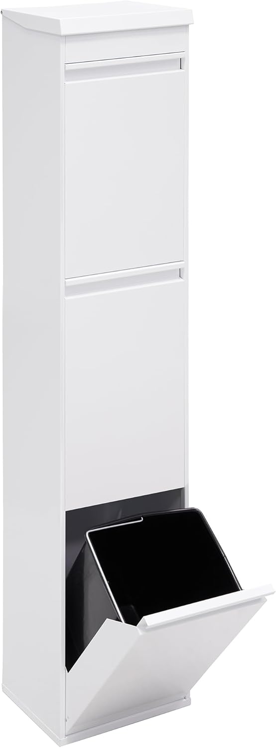 ARREGUI Top CR321-B Mülltrennsystem aus Stahl mit Aufbewahrungsbox mit Deckel | 3 Fächer Mülleimer f
