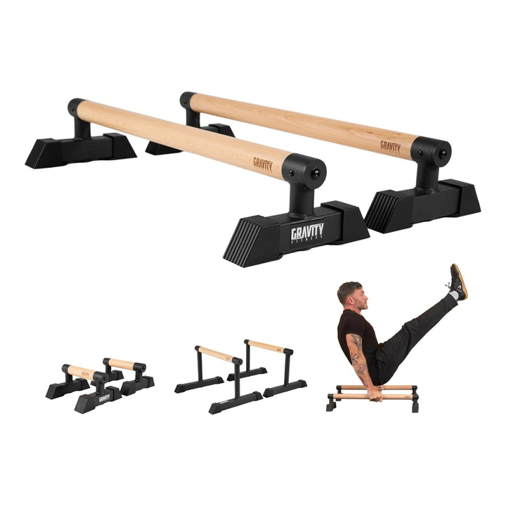 Gravity Fitness | Parallettes - mittelgross - neue 38-mm-Griffe - Calisthenics, Crossfit, Heim- und