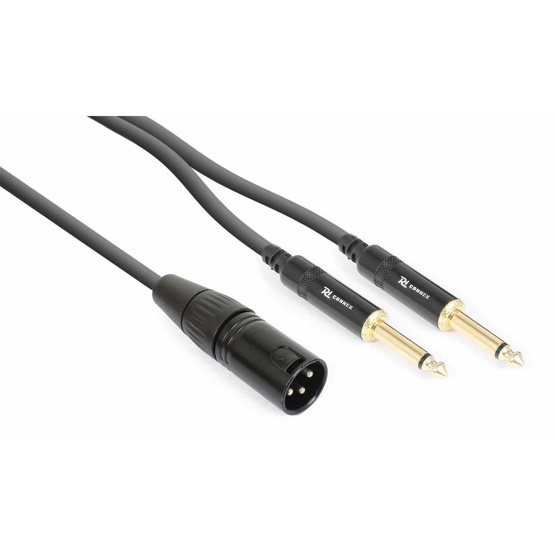 PD Connex Kabel – CX56-3 – 1x XLR-Stecker – 2x 6,3 Millimeter-Monobuchse 3 Meter, 3 Meter