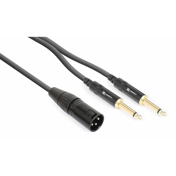 PD Connex Kabel – CX56-3 – 1x XLR-Stecker – 2x 6,3 Millimeter-Monobuchse 3 Meter, 3 Meter