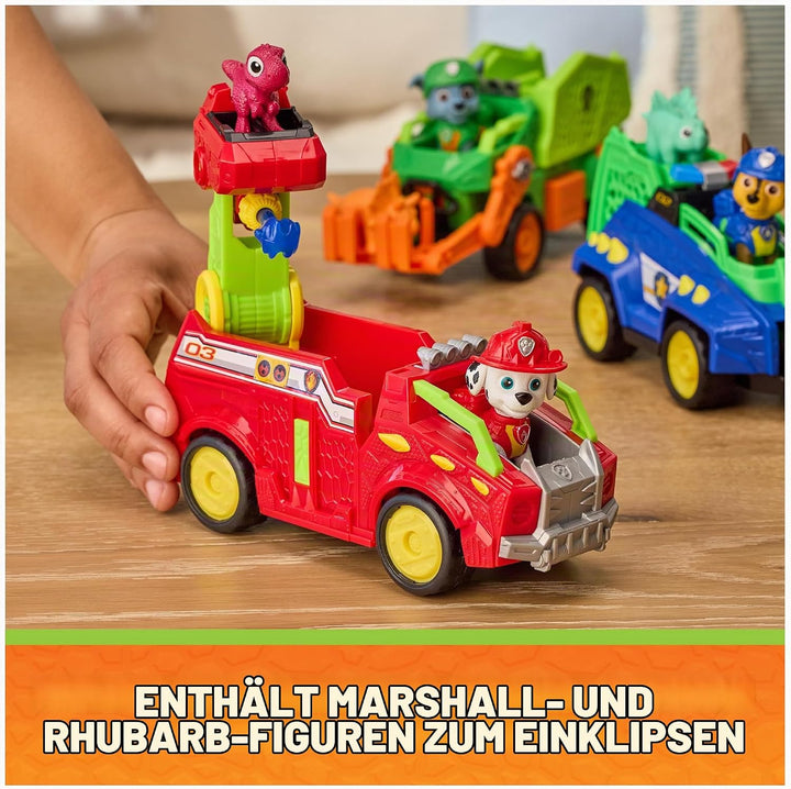 PAW PATROL: Der Dino Film, Marshalls Dino-Feuerwehrauto mit Rettungsleiter &amp; Projektilen, Fahrzeug i