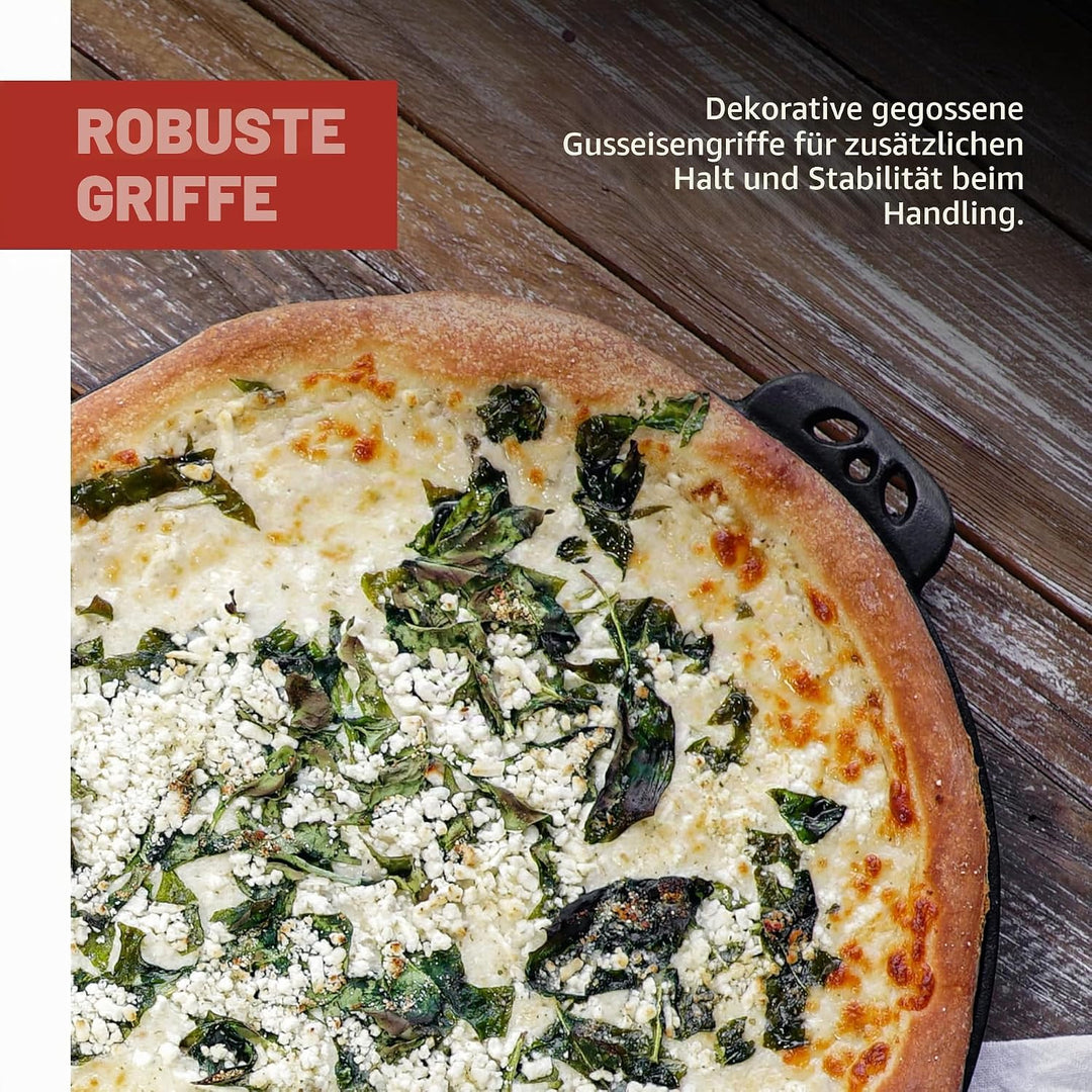 Camp Chef Pizzablech aus Gusseisen Schwarz
