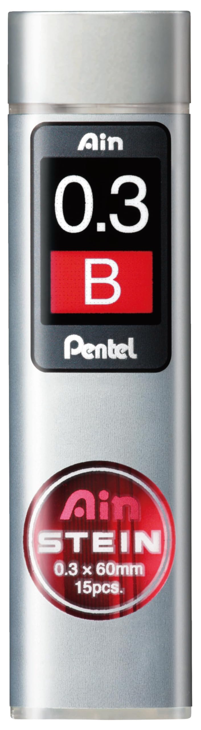 Pentel C273-BO Ain Stein Feinmine, Strichstärke 0.3 mm, Härtegrad B, 15 Minen je Dose, B