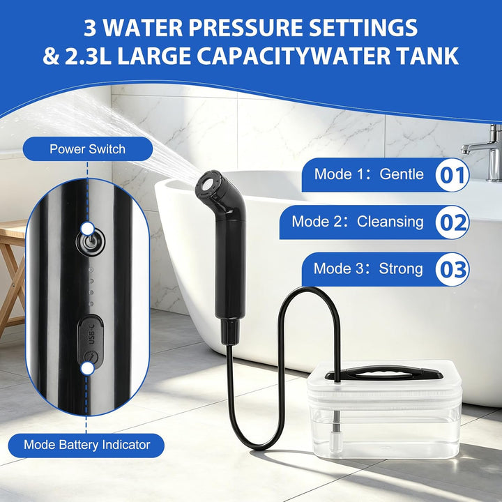 Portable Bidet, 2.3LElektrisch Bidet, Reise Bidet Handbrause | Bidet Portátil, 3 Modu Presaun Bee ni