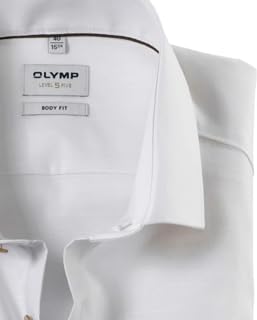 OLYMP Herren Oberhemd Langarm Level Five,Einfarbig,Body fit,Modern Kent 43 Hellbeige 20, 43 Hellbeig