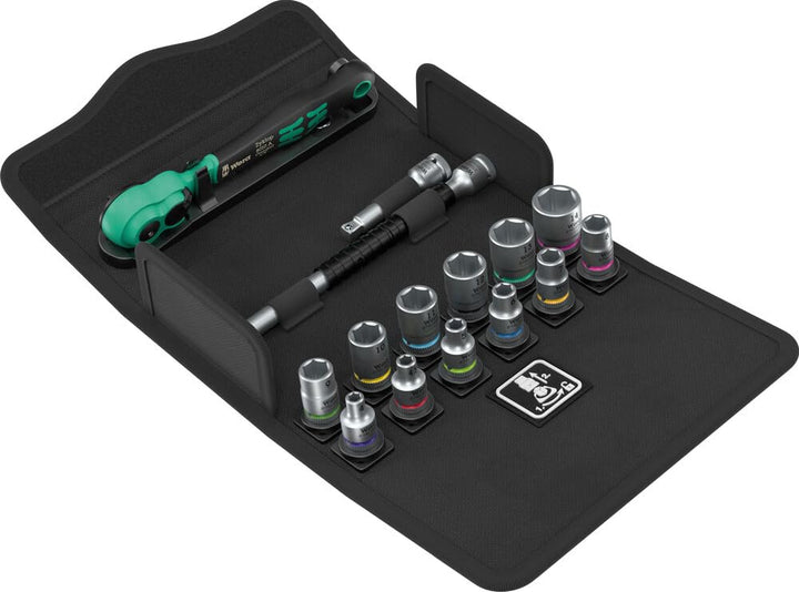 Wera 05004022001 8100 SA 13 Zyklop Comfort Knarrensatz, Umschalthebel, 1/4"-Antrieb, metrisch, 15-te