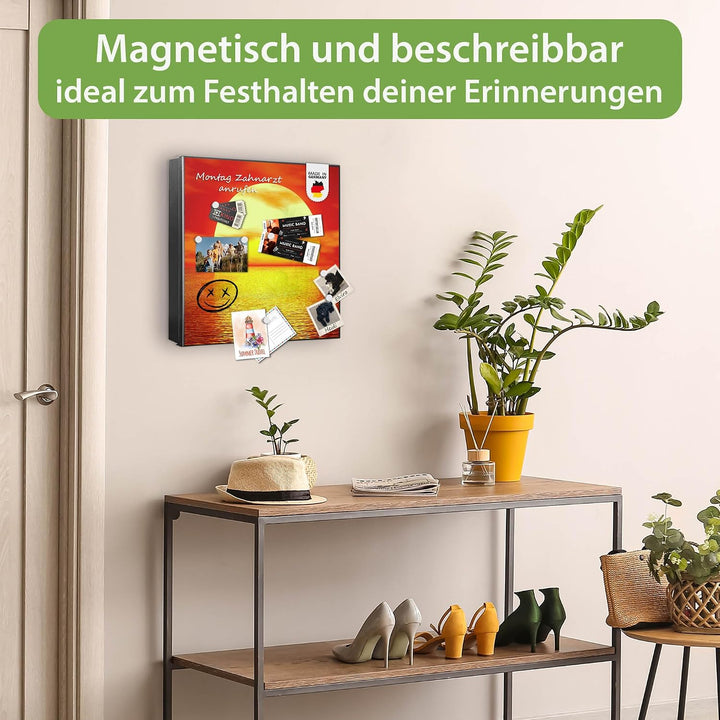 banjado Grosser Schlüsselkasten Metall - Schlüsselbox 30x30cm mit 32 Haken - Schlüsselkasten modern