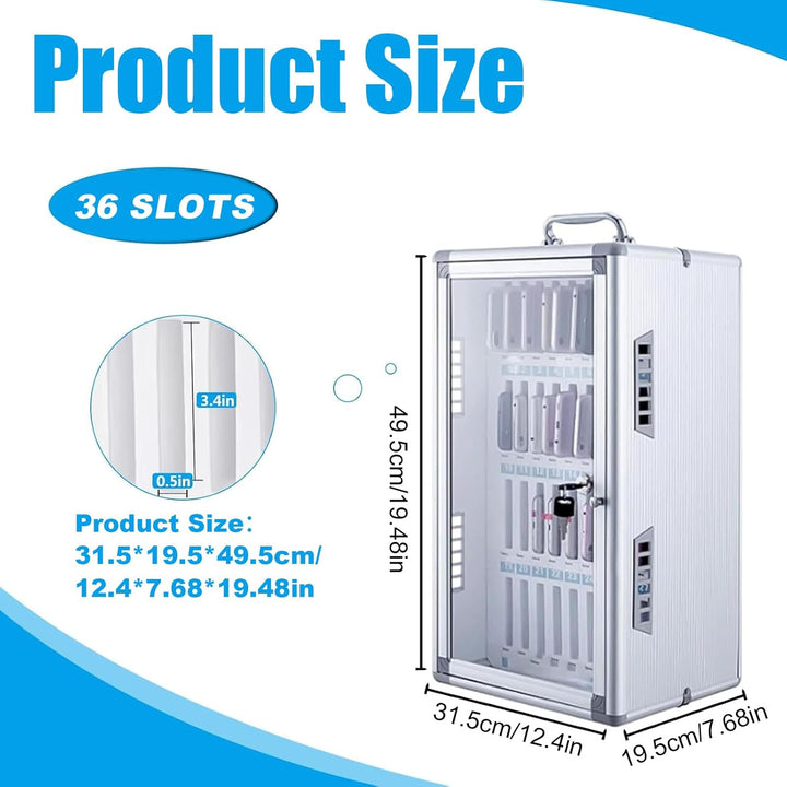 TAZZOR Handygarage mit Schlüssel Schliessfächer Transparente-36 Slots, 315 * 195 * 495mm Handy Aufbe