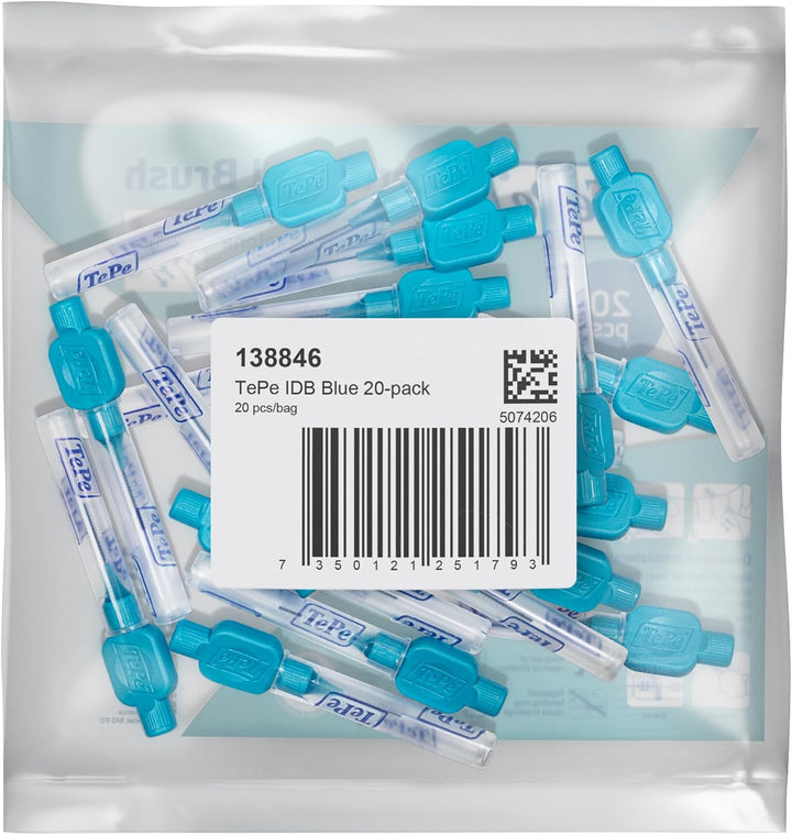 TePe Interdentalbürste, Original, Blau, 0,6 mm/ISO 3, 20 Stk., Plaque-Entfernung, effiziente Reinigu