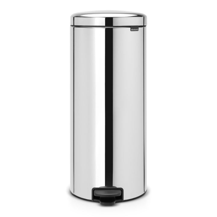 Brabantia Treteimer mit Inneneimer aus Kunststoff, stahl, Brilliant Steel, 30 Liter Brilliant Stahl