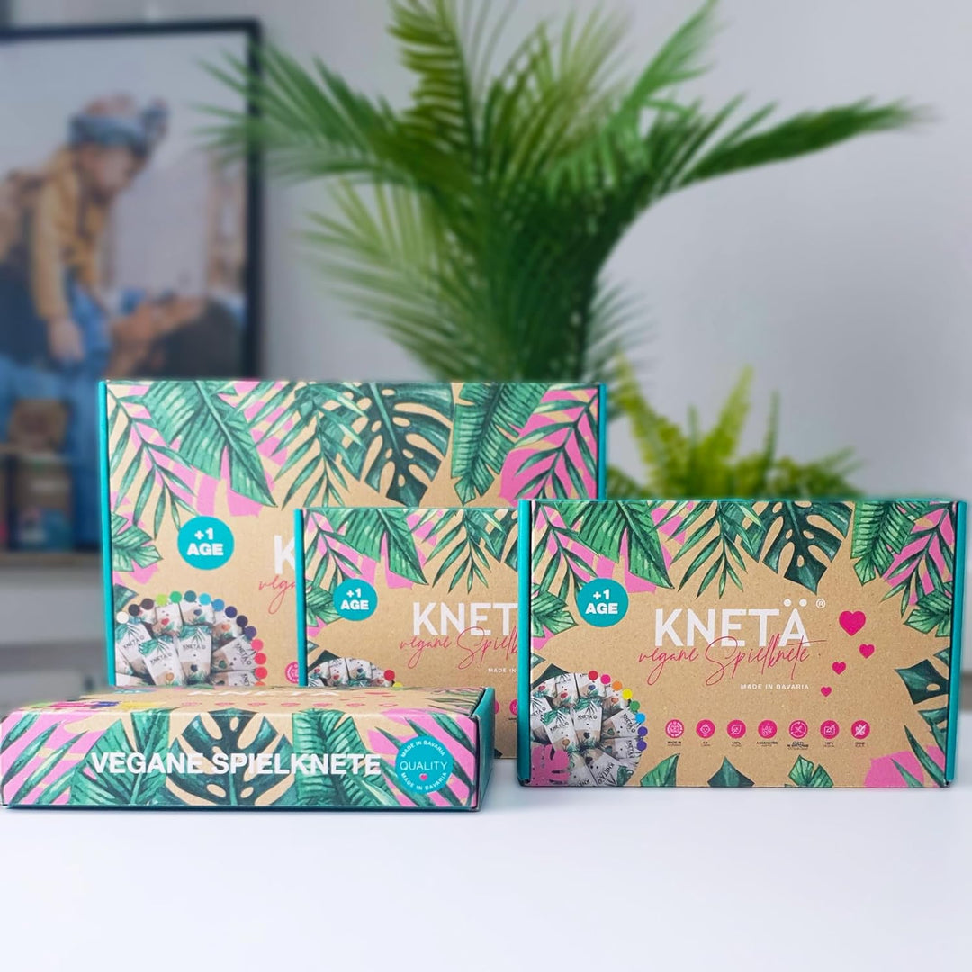 KNETÄ Vegane Spielknete (8X 50g Bag Sets) I Knete für Kinder ab 1 Jahr I Ungiftig I Knete Kleinkinde