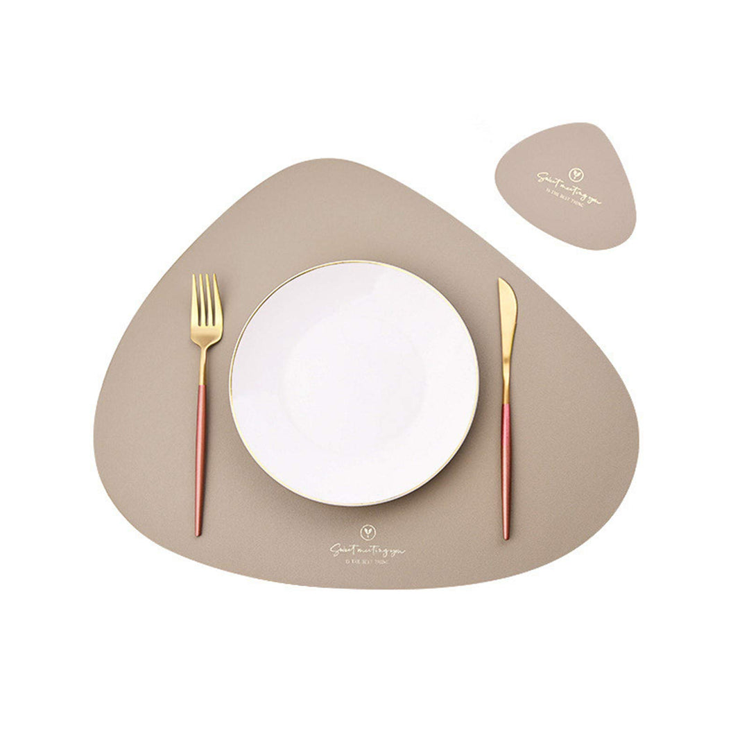 4er Set/6er Set Platzsets und Untersetzer Dreieck Oval Leder Tischset Wassertropfen Abwischbar Tisch