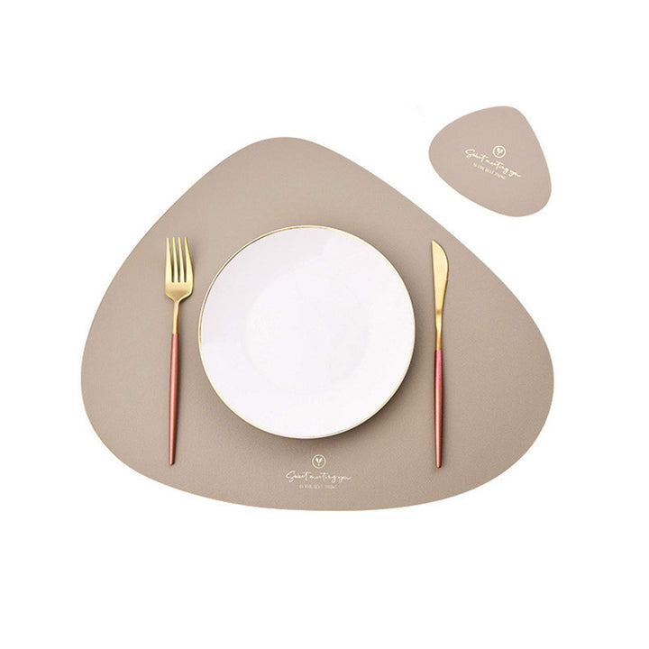 4er Set/6er Set Platzsets und Untersetzer Dreieck Oval Leder Tischset Wassertropfen Abwischbar Tisch