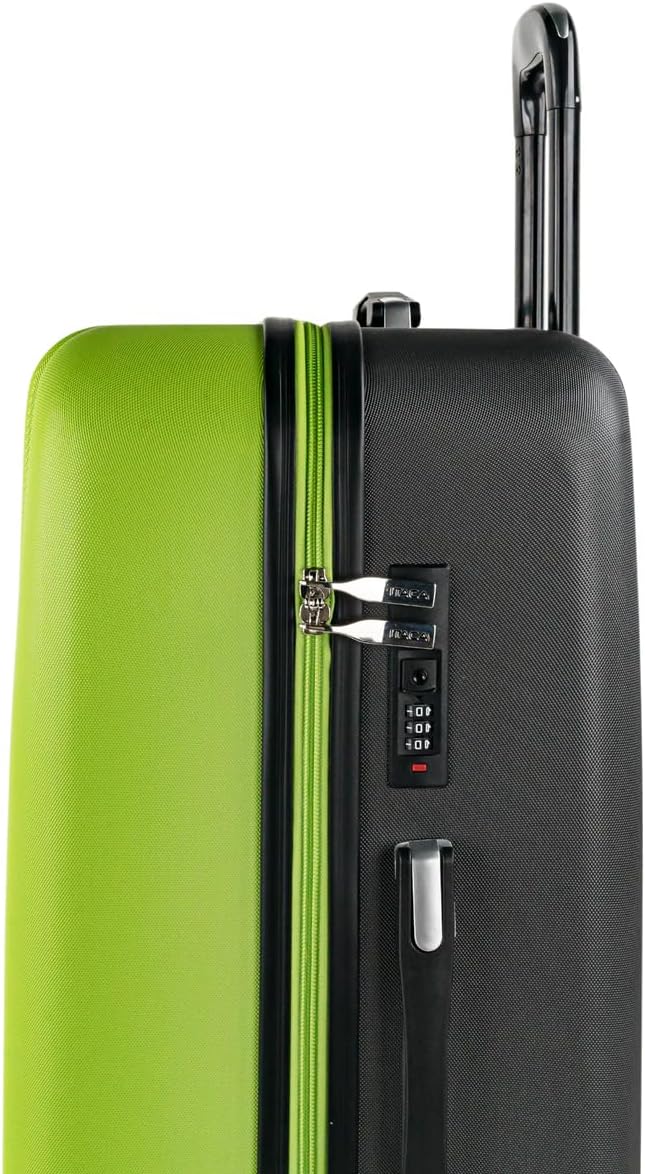 ITACA Tiber Reisekoffer, Robustes und leichtes ABS-Material, Hartschale, 50x75x30 cm, Pistazie-Anthr