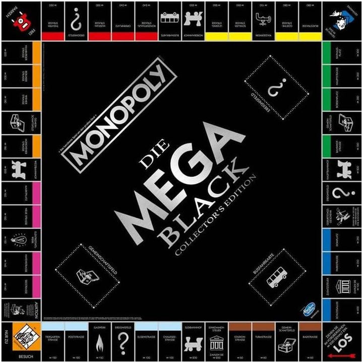 Winning Moves Monopoly Mega Black Edition - Familienspiele Strategie Brettspiele Monopoly Mega Black