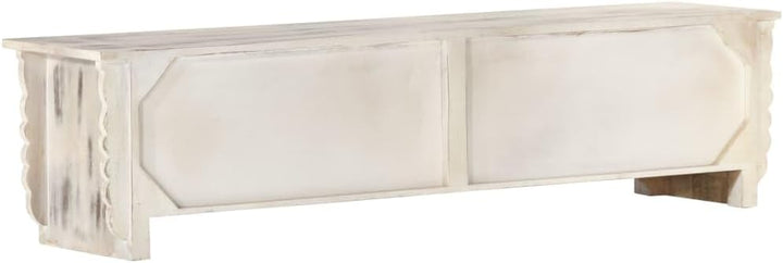 vidaXL Mangoholz Massiv TV Schrank mit 4 Türen Lowboard Fernsehtisch Fernsehschrank TV Möbel Board S