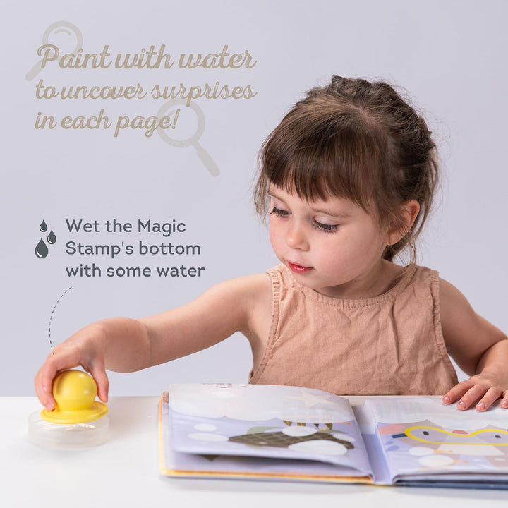 Taf Toys 13465 - Magisches Wasserbuch für Kinder – Mit Wasserstempel, Wird lebendig beim Befeuchten