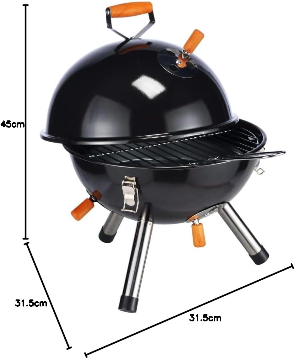 KUGELGRILL MINI IN SCHWARZ PICKNICKGRILL TISCHGRILL CAMPINGGRILL PICKNICK - GRILL
