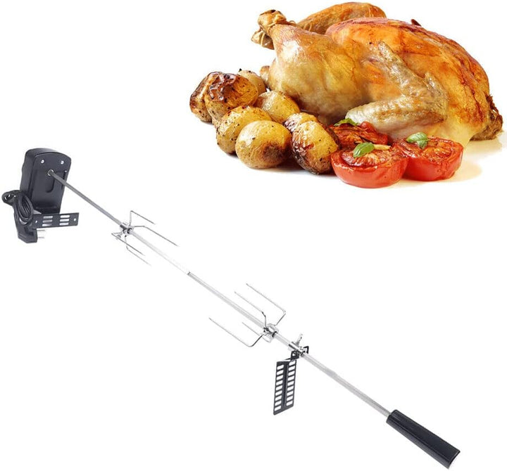 BBQ Grillspiess Edelstahl Motor Drehspiess geeignet für gleichmässiges Grillen von Fleisch und Gemüs