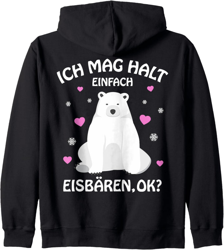 Eisbär Ich mag halt Eisbären Kinder Mädchen Damen Kapuzenjacke