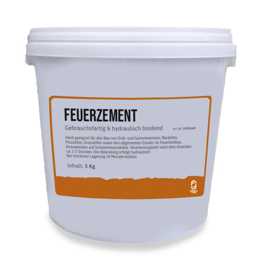 Feuerfest 123 - Feuerzement [Menge 3 kg] - Für Kaminöfen, Öfen & Grills - Feuerfester Zement 1.400 °