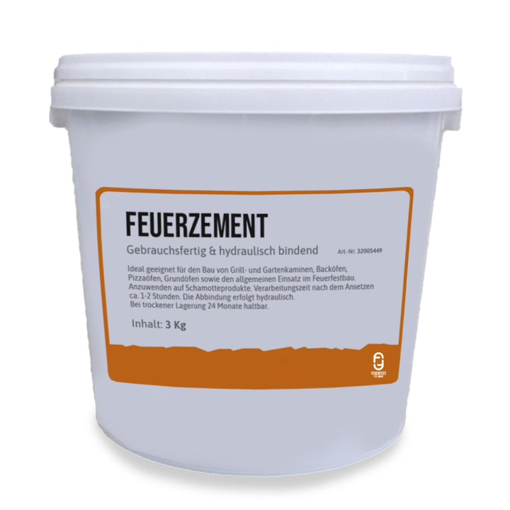 Feuerfest 123 - Feuerzement [Menge 3 kg] - Für Kaminöfen, Öfen & Grills - Feuerfester Zement 1.400 °
