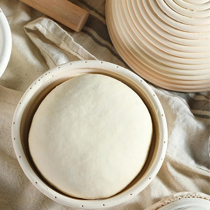 Gärkorb Brot Set,Gärkörbchen,23cm Rundes Gärkorb Zum Brotbacken-Set für Professionelle und Häusliche