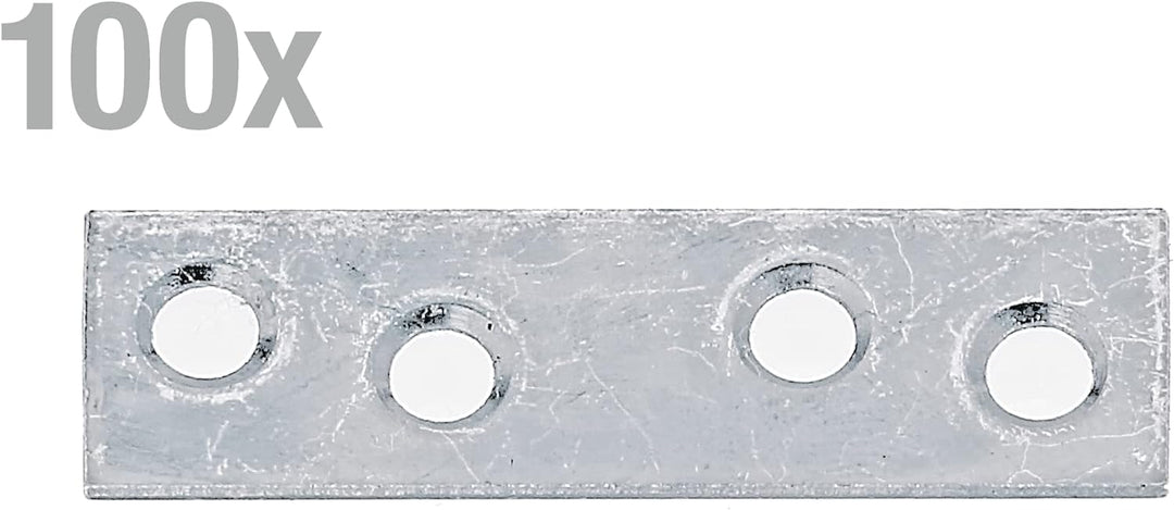 Alberts 849368 Flachverbinder | schmal | sendzimirverzinkt | 50 x 14 mm | 100er Set 50 x 14 mm / 100