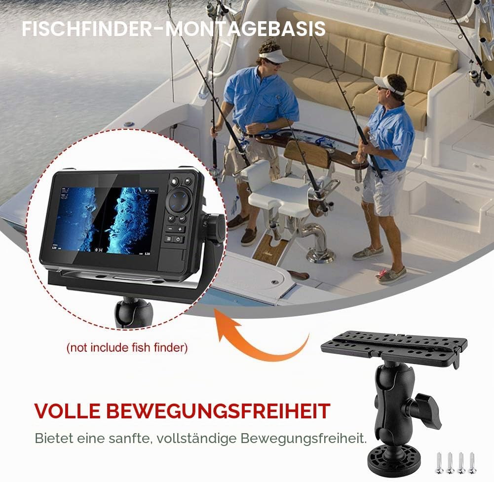 Elektronische Universal-Marine-Halterung, 360 Grad drehbar, mit Kugel-Montage und Montageplatte für