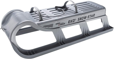 EKO Snowstar 100 2er Familienschlitten 2-Sitzer - davoser Stil Kunststoffschlitten mit Metallkufen s