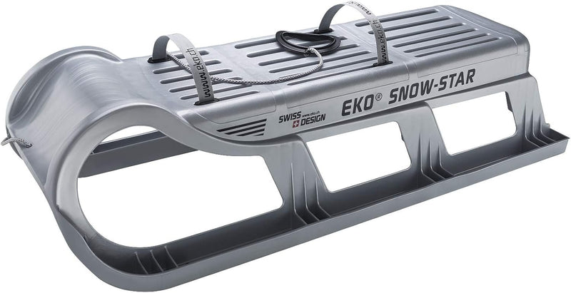 EKO Snowstar 100 2er Familienschlitten 2-Sitzer - davoser Stil Kunststoffschlitten mit Metallkufen s
