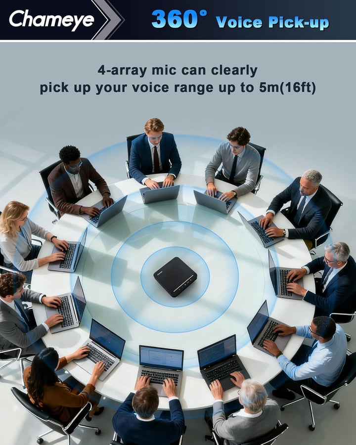 Chameye 4K 10x AI PTZ Konferenzkamera Set mit Bluetooth Konferenzmikrofon, 4K PTZ Kamera mit KI-Auto