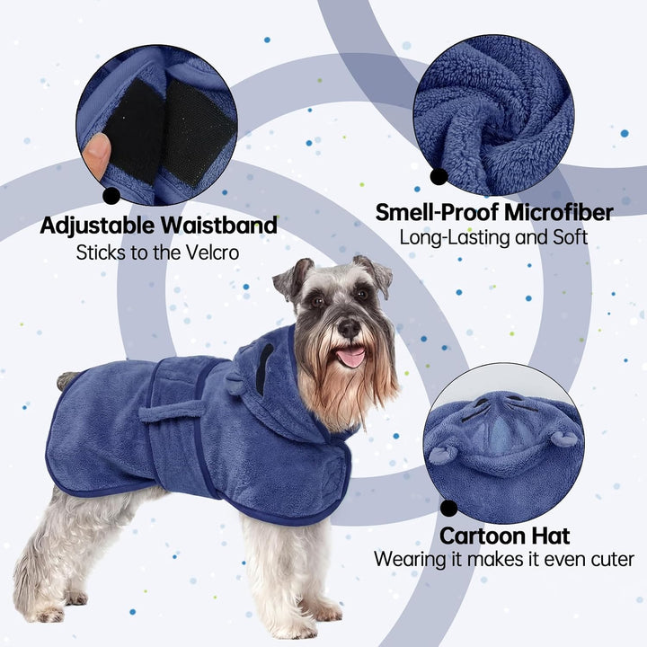 Hundetrocknungsmantel, Hundemantel zum Trocknen von Hunden, blaue Hundetücher für kleine Hunde, Mikr