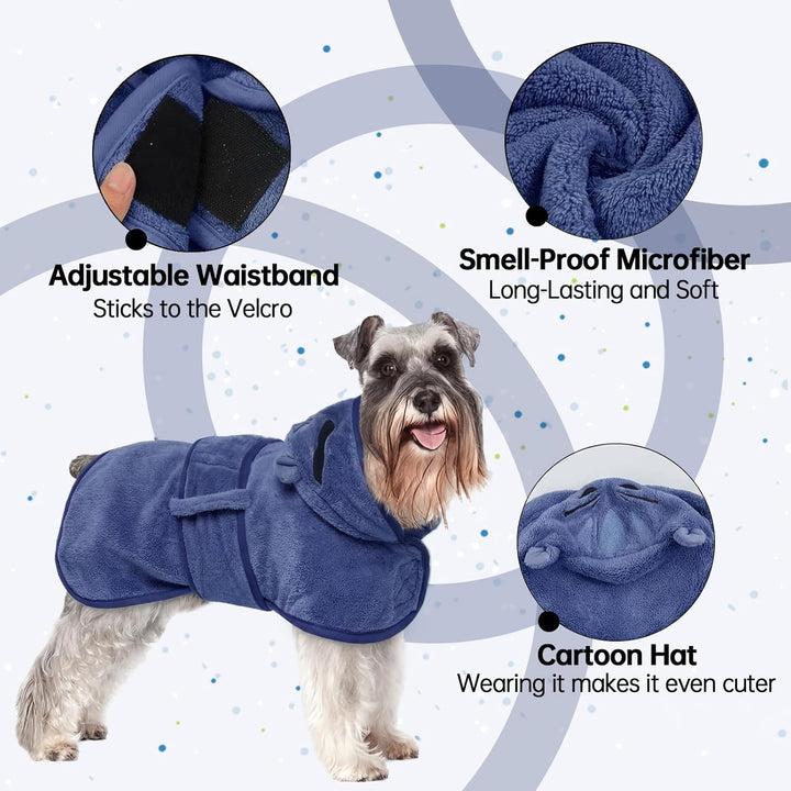 Hundetrocknungsmantel, Hundemantel zum Trocknen von Hunden, Blaue Hundetücher für mittlere Hunde, Mi