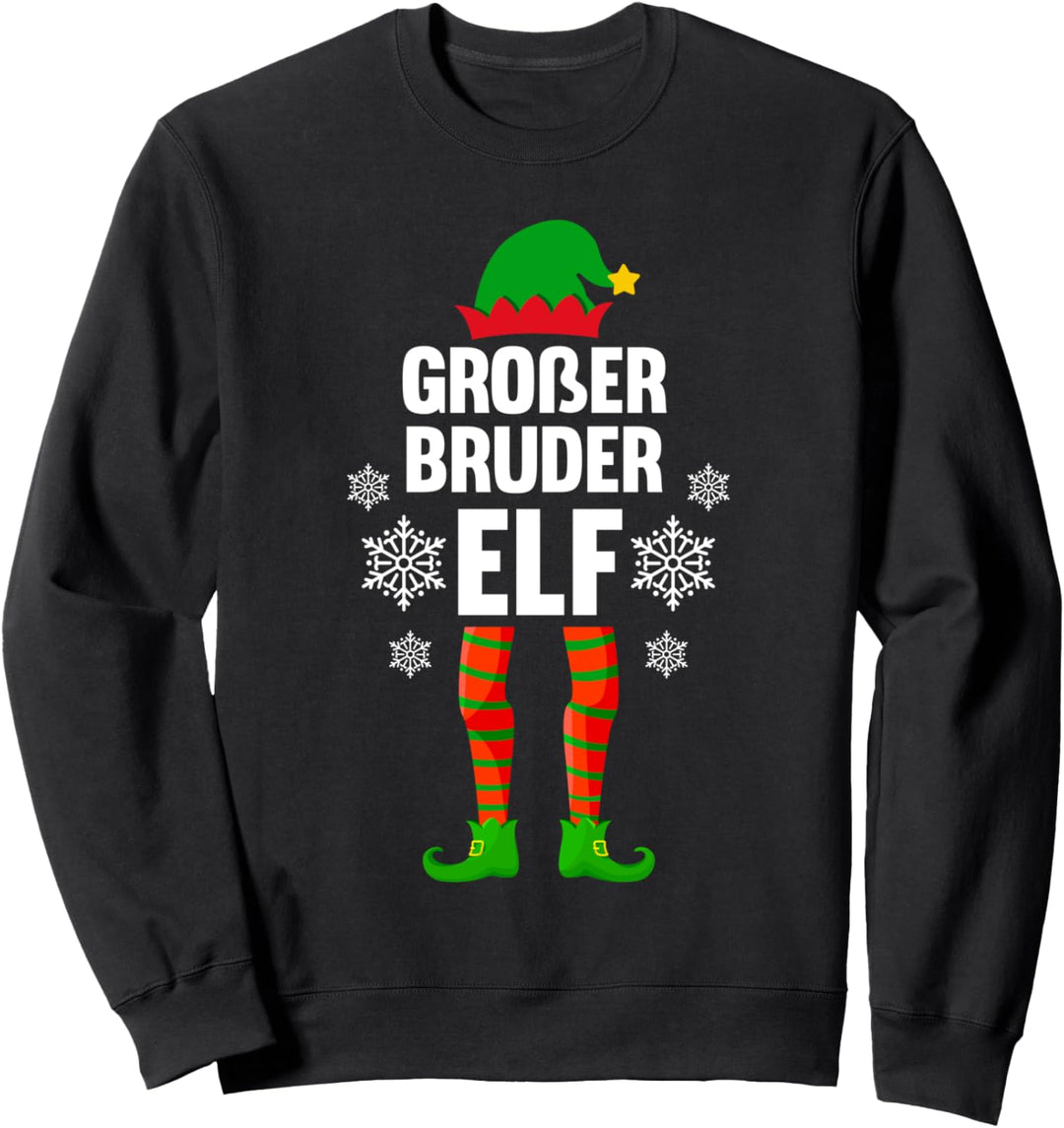 Grosser Bruder Elf Weihnachtself Partnerlook Weinachts Sweatshirt