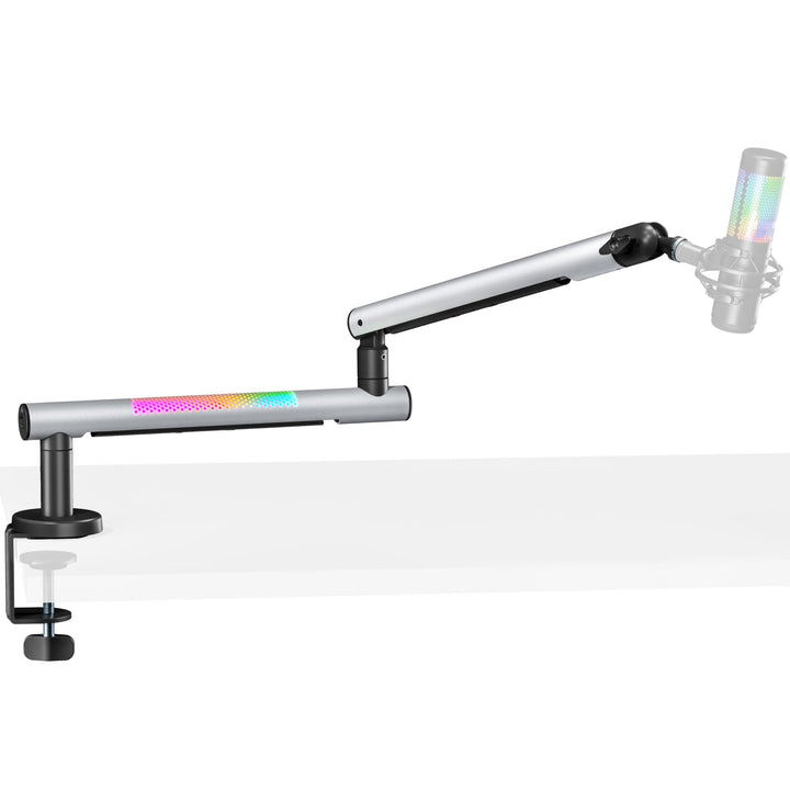 ARES WING Gaming Mikrofon Arm mit RGB Licht, Mikrofonständer mit 360° drehbarem Schwenkarm, kompatib