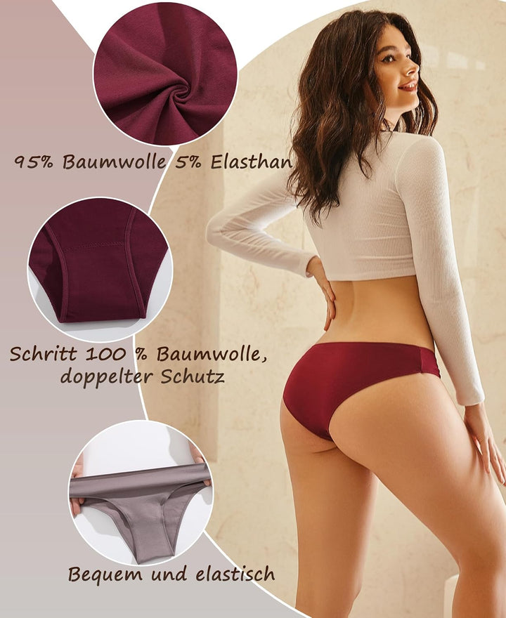 BeReady Unterhosen Damen Baumwolle Stretch Unterwäsche Frauen Slips Damen Niedrige Taille Panties Hi