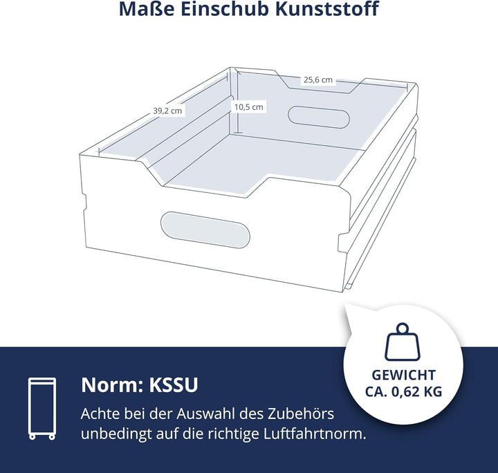 Einschub Kunststoff (KSSU), Schublade, Schubkasten, Drawer, Zubehör für Flugzeugtrolleys, Airline Tr