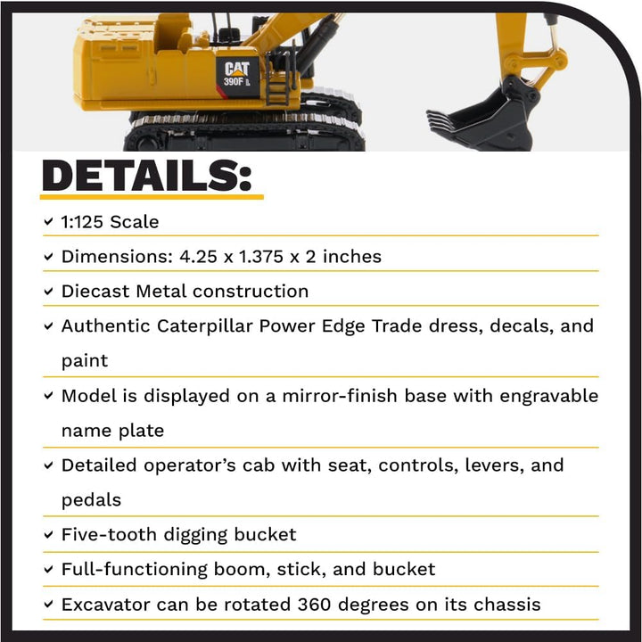 DIECAST MASTERS CAT 390F L Hydraulic Tracked Excavator