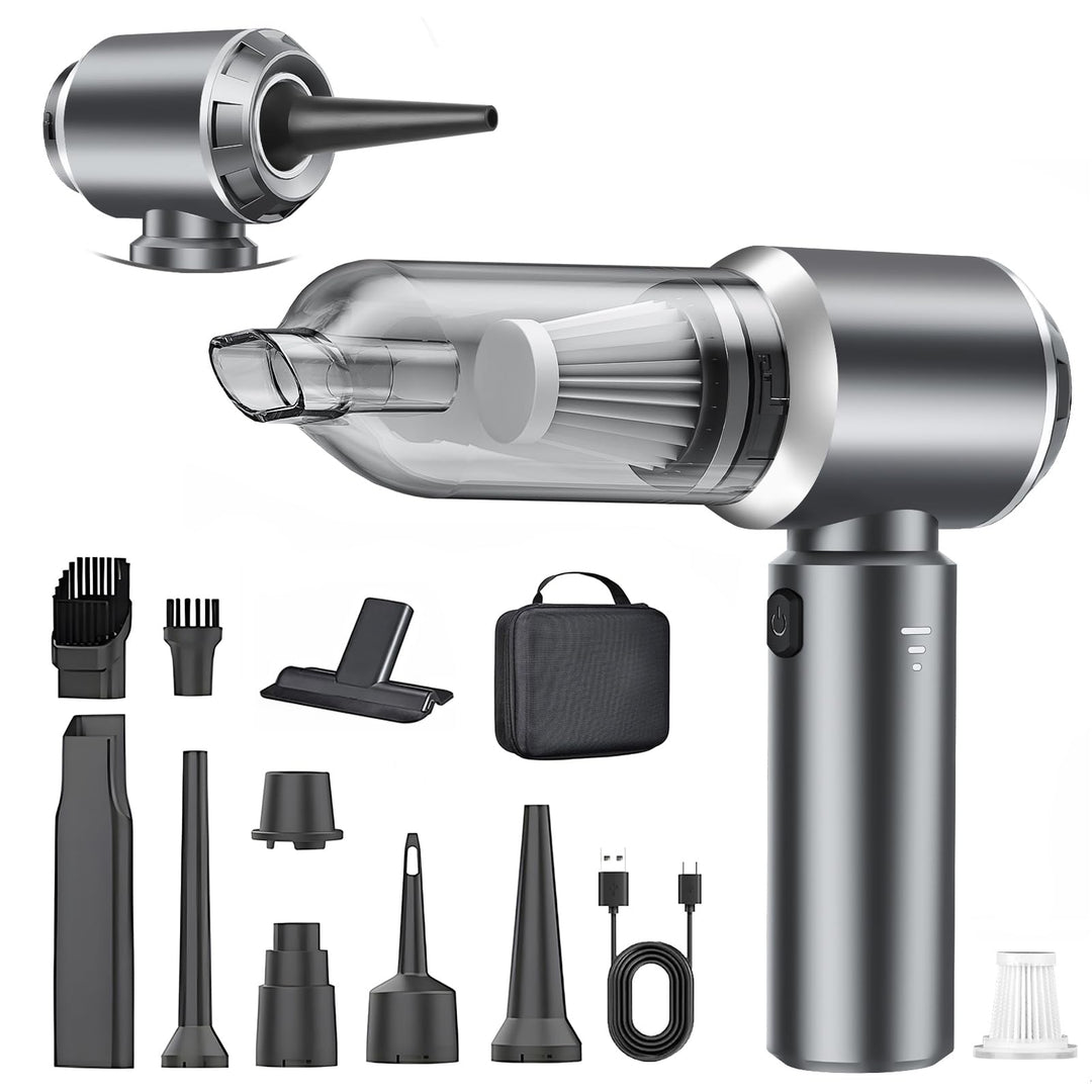 3-in-1 Handstaubsauger Akku Kabellos - 18000Pa Staubgebläse Druckluft und Auto Staubsauger - Mini Au