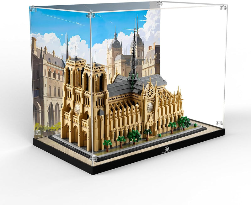 cooldac Acryl-Vitrine kompatibel mit Lego 21061 Notre Dame de Paris, Staubdichte&Durchsichtige Vitri