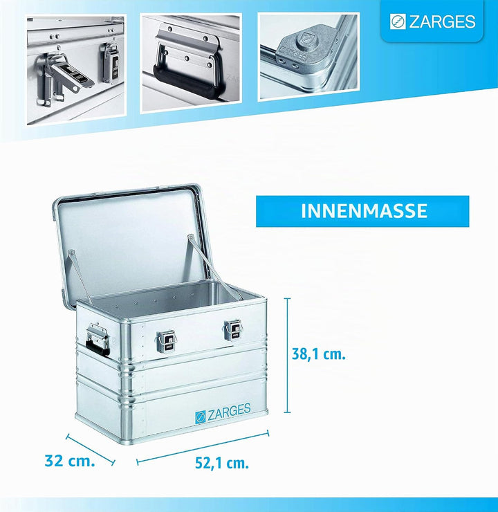 Alu-Kiste K470; 73l, IM: 550x350x380mm 550x350x380mm (Internal), 550x350x380mm (Internal)