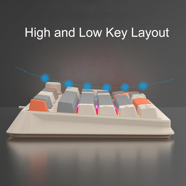 Lancoon Verkabelte Mechanische Gaming Tastatur mit 94 Tasten 3 Farbig Gemischte Tastenkappen Kühler