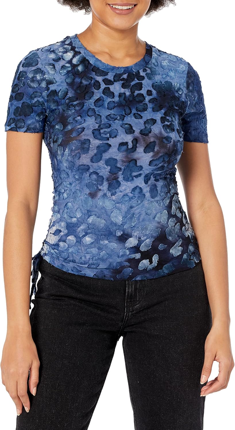 Desigual Damen T-Shirt XS Blau, XS Blau