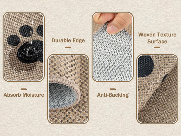 Capslpad Fussmatte aussen und Innen 60 x 90 cm, Waschbar rutschfeste Schmutzfangmatte, Absorbierend