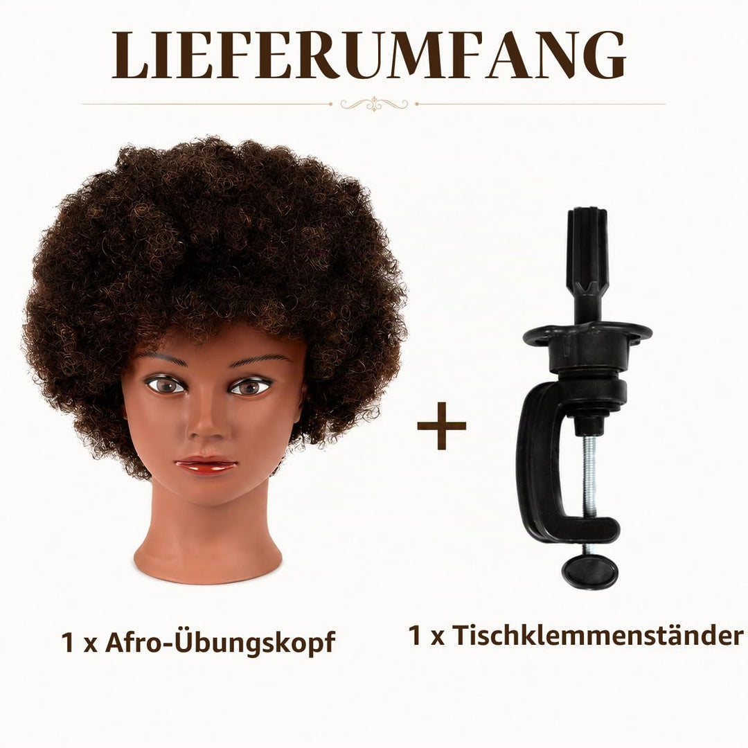 Morris Mannequin Head 100% Human Hair Training Head Afro Hair Manikin Head African American Training