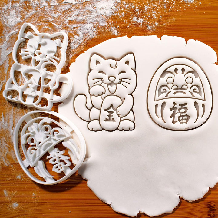 2er Set (Formen: Winkekatze und Daruma)