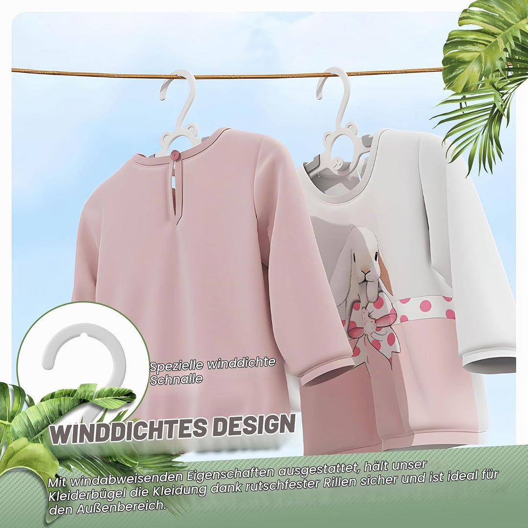 15 stück Kinderkleiderbügel,Stapelbare Babykleiderbügel mit Haken,Kleiderbügel Kinder Antirutsch,Ver