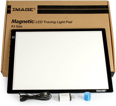 IMAGE Leuchttisch A3 LED Licht Pad magnetischer Leuchtkasten dimmbares Zeichenbrett mit USB Kabel Co