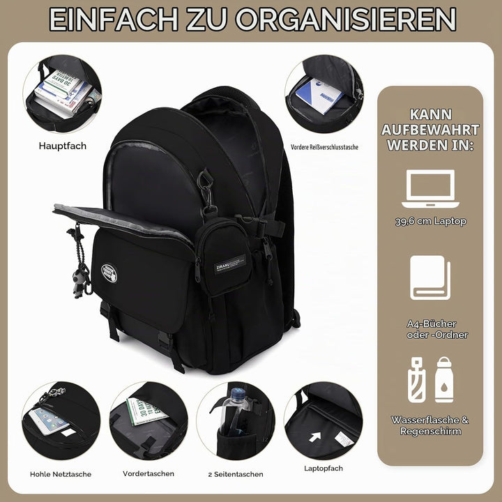Amythe Schulrucksack Jungen Teenager, Gross Rucksack Schule Lässiger Oberstufe Schulranzen Wasserabw